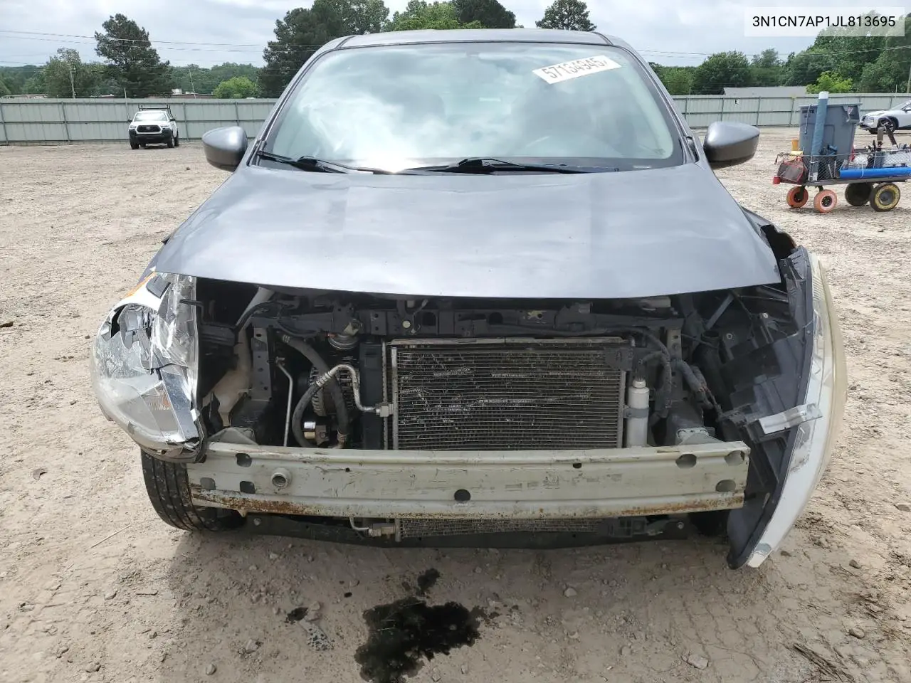 2018 Nissan Versa S VIN: 3N1CN7AP1JL813695 Lot: 57134945