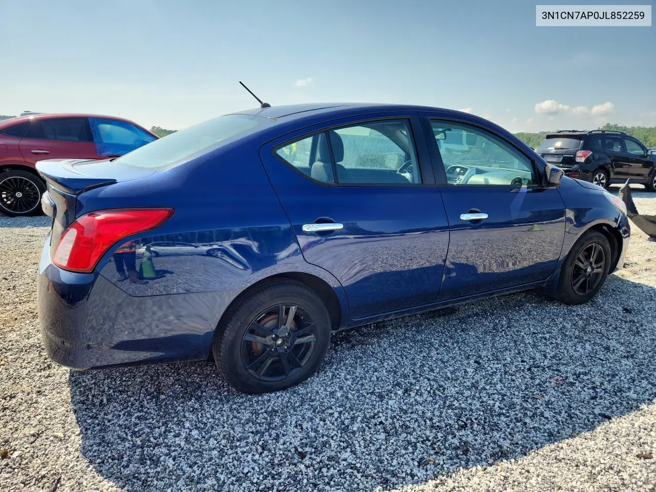 2018 Nissan Versa S VIN: 3N1CN7AP0JL852259 Lot: 62953075