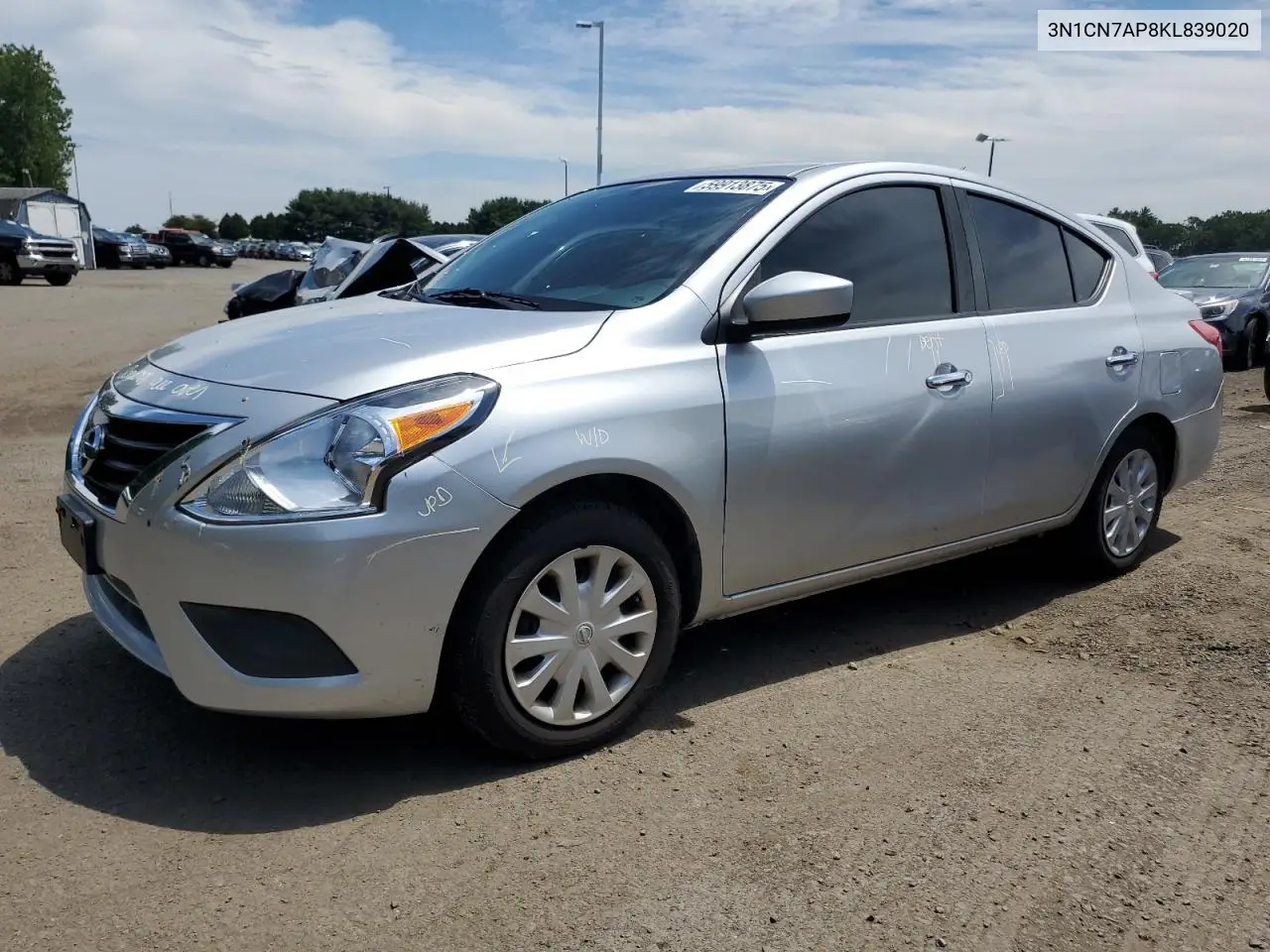 2019 Nissan Versa S VIN: 3N1CN7AP8KL839020 Lot: 59913875
