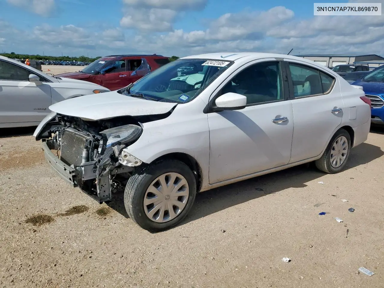 2019 Nissan Versa S VIN: 3N1CN7AP7KL869870 Lot: 62472105