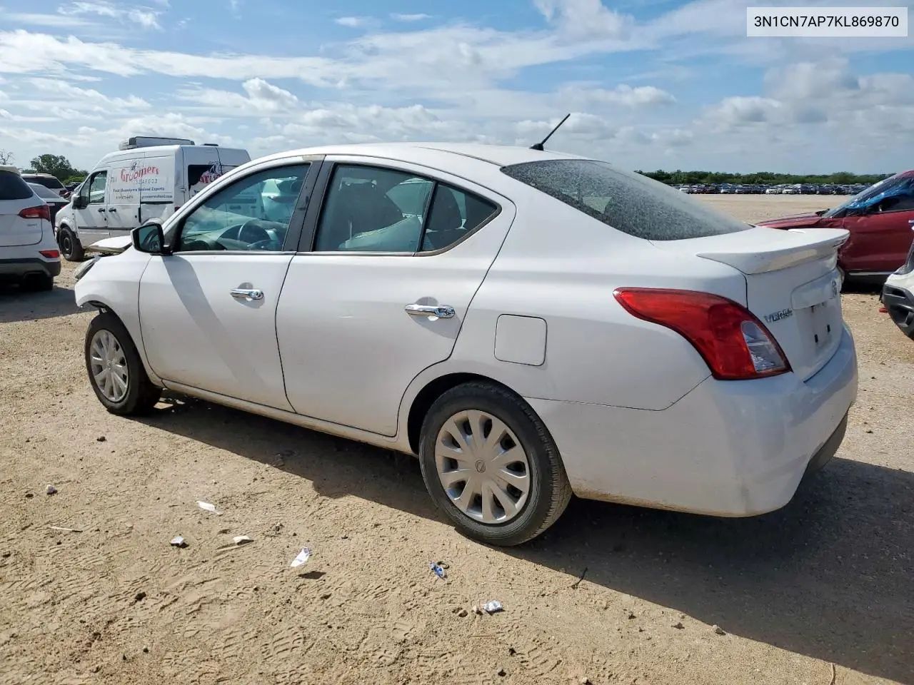 2019 Nissan Versa S VIN: 3N1CN7AP7KL869870 Lot: 62472105