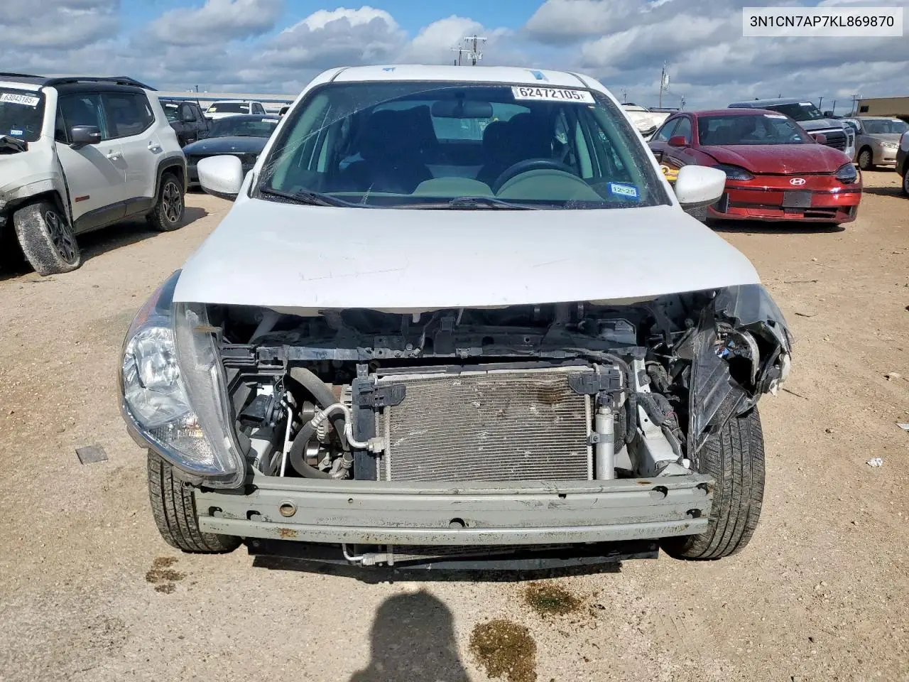 2019 Nissan Versa S VIN: 3N1CN7AP7KL869870 Lot: 62472105