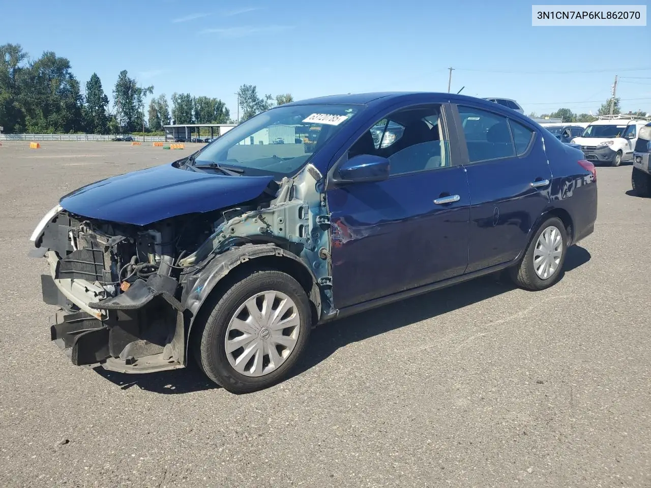 2019 Nissan Versa S VIN: 3N1CN7AP6KL862070 Lot: 63120785