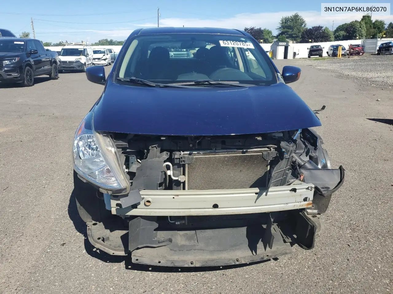 2019 Nissan Versa S VIN: 3N1CN7AP6KL862070 Lot: 63120785