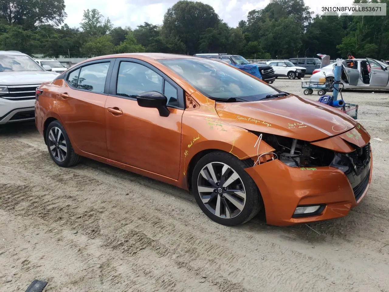 2020 Nissan Versa Sr VIN: 3N1CN8FV0LL853671 Lot: 62666315