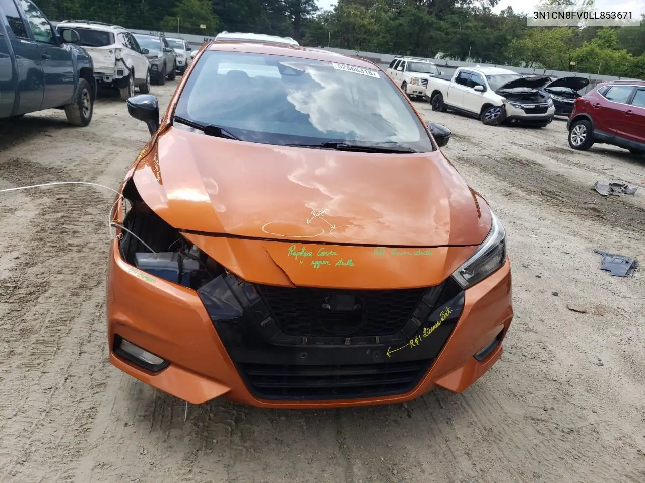 2020 Nissan Versa Sr VIN: 3N1CN8FV0LL853671 Lot: 62666315