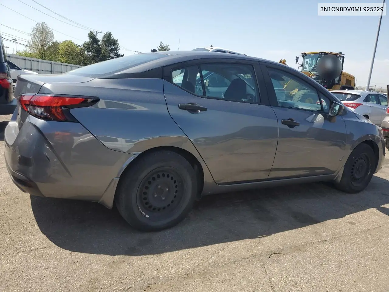 2021 Nissan Versa S VIN: 3N1CN8DV0ML925229 Lot: 53815695