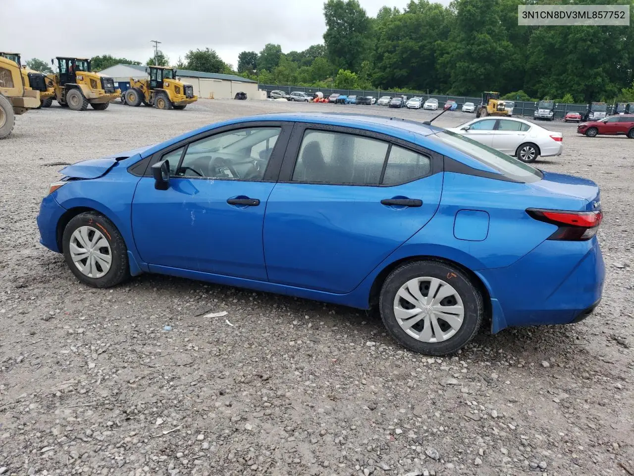 2021 Nissan Versa S VIN: 3N1CN8DV3ML857752 Lot: 56979695