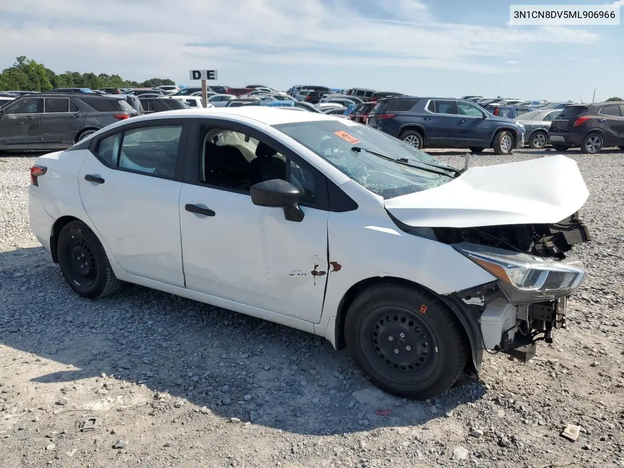 2021 Nissan Versa S VIN: 3N1CN8DV5ML906966 Lot: 63271795