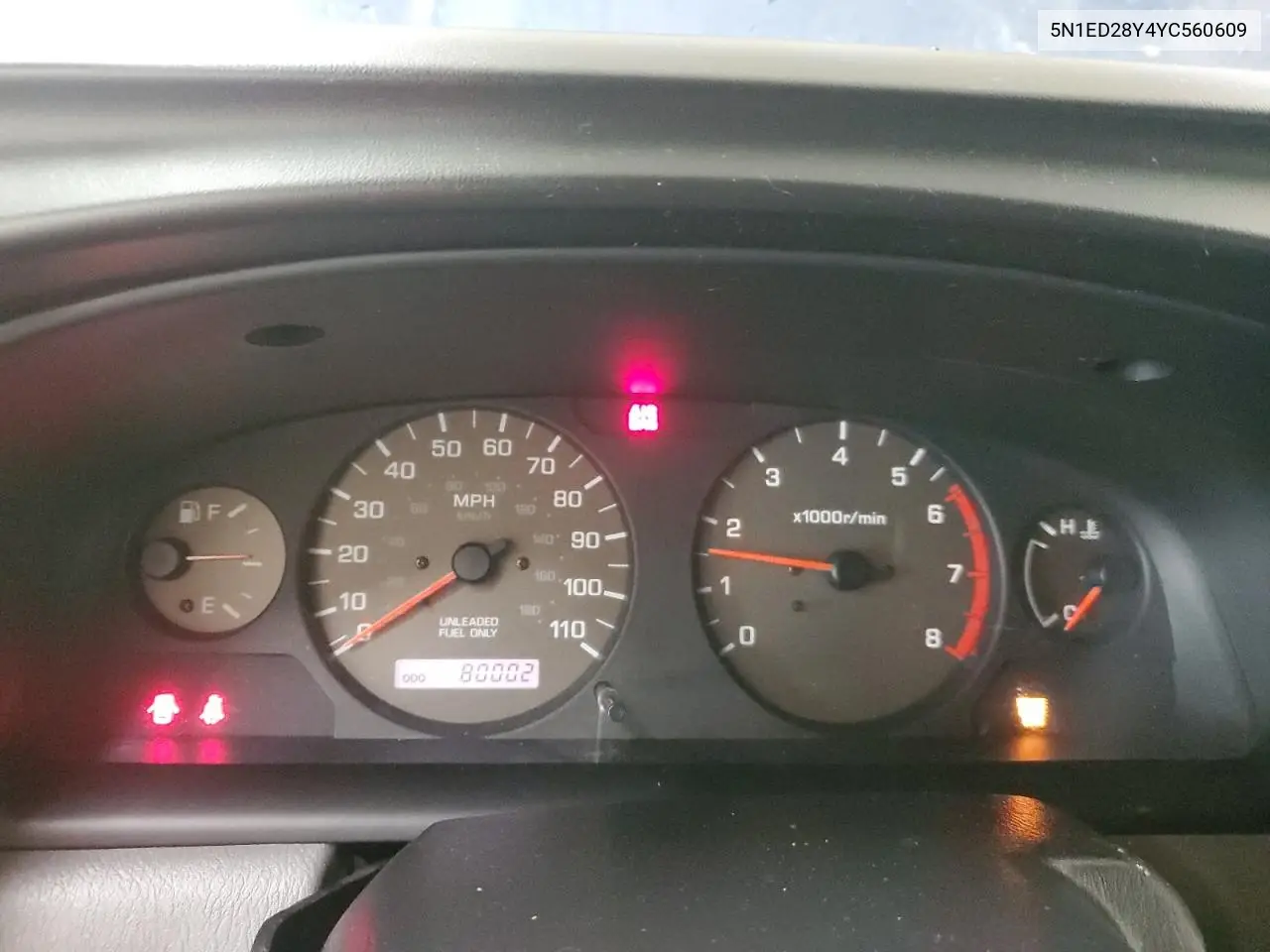 2000 Nissan Xterra Xe VIN: 5N1ED28Y4YC560609 Lot: 62705485