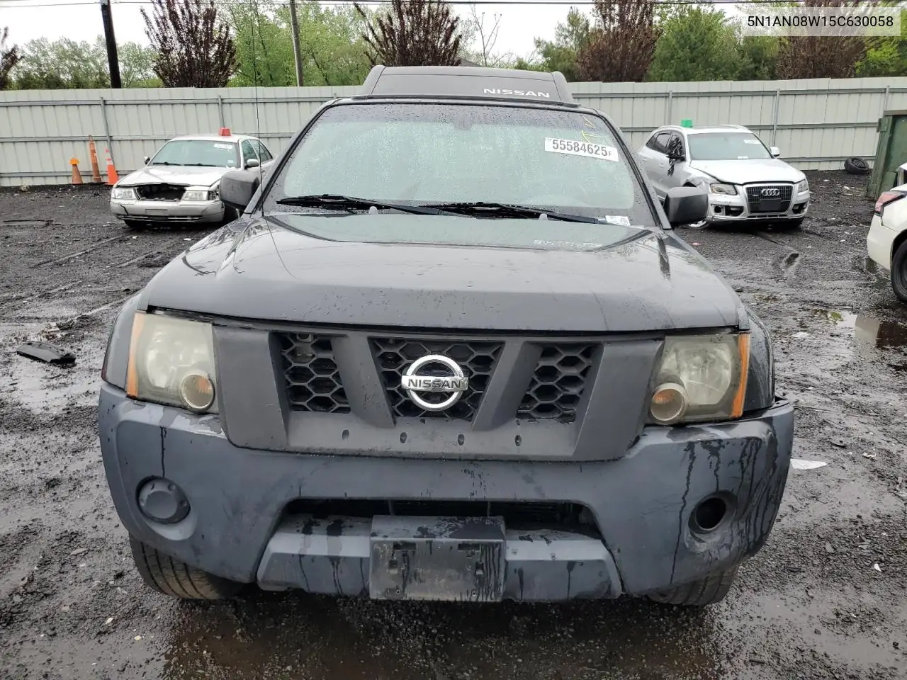 2005 Nissan Xterra Off Road VIN: 5N1AN08W15C630058 Lot: 55584625