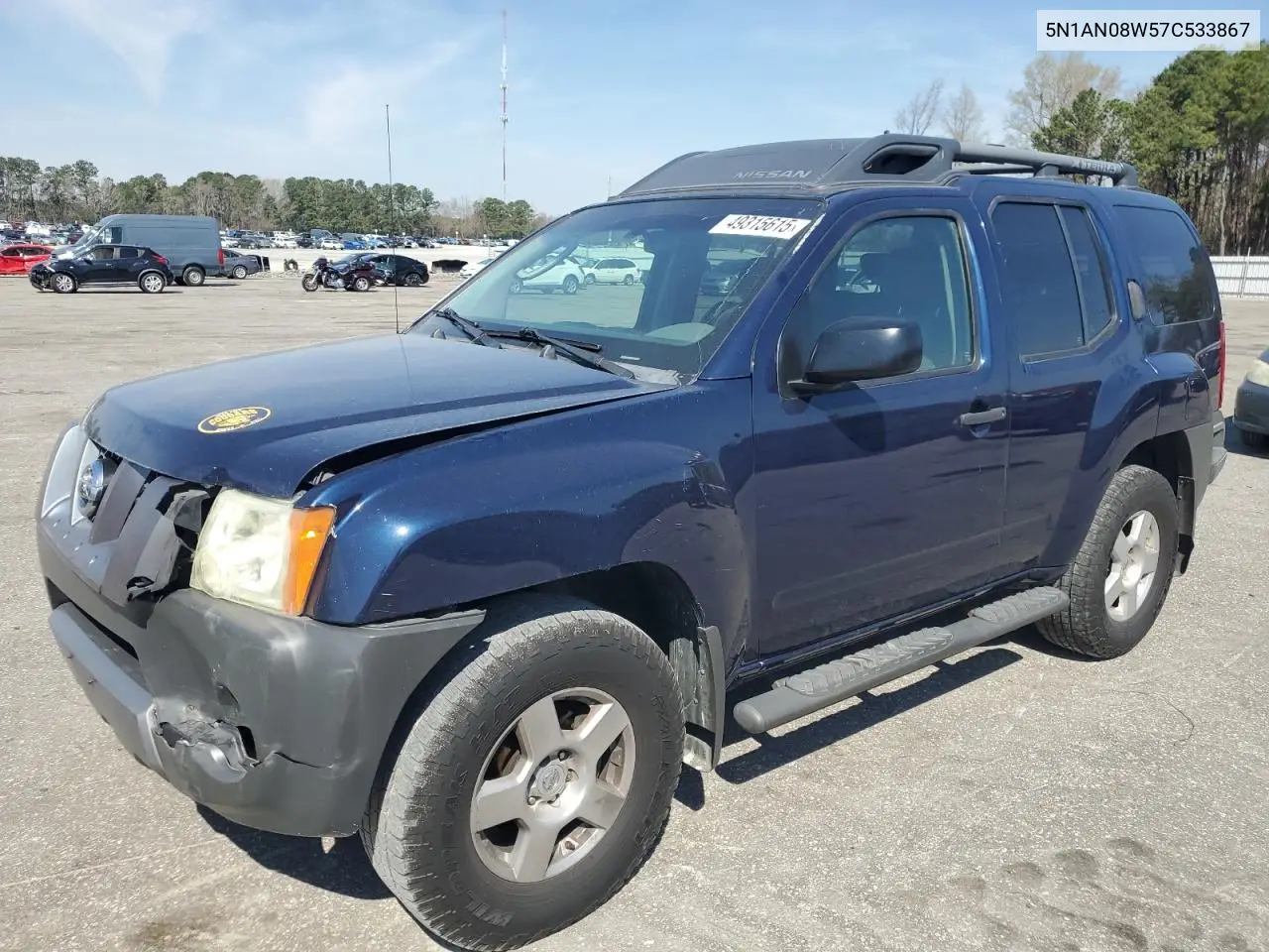 2007 Nissan Xterra Off Road VIN: 5N1AN08W57C533867 Lot: 49315615