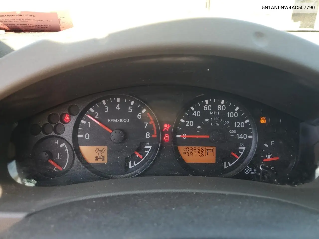 2010 Nissan Xterra Off Road VIN: 5N1AN0NW4AC507790 Lot: 64860945