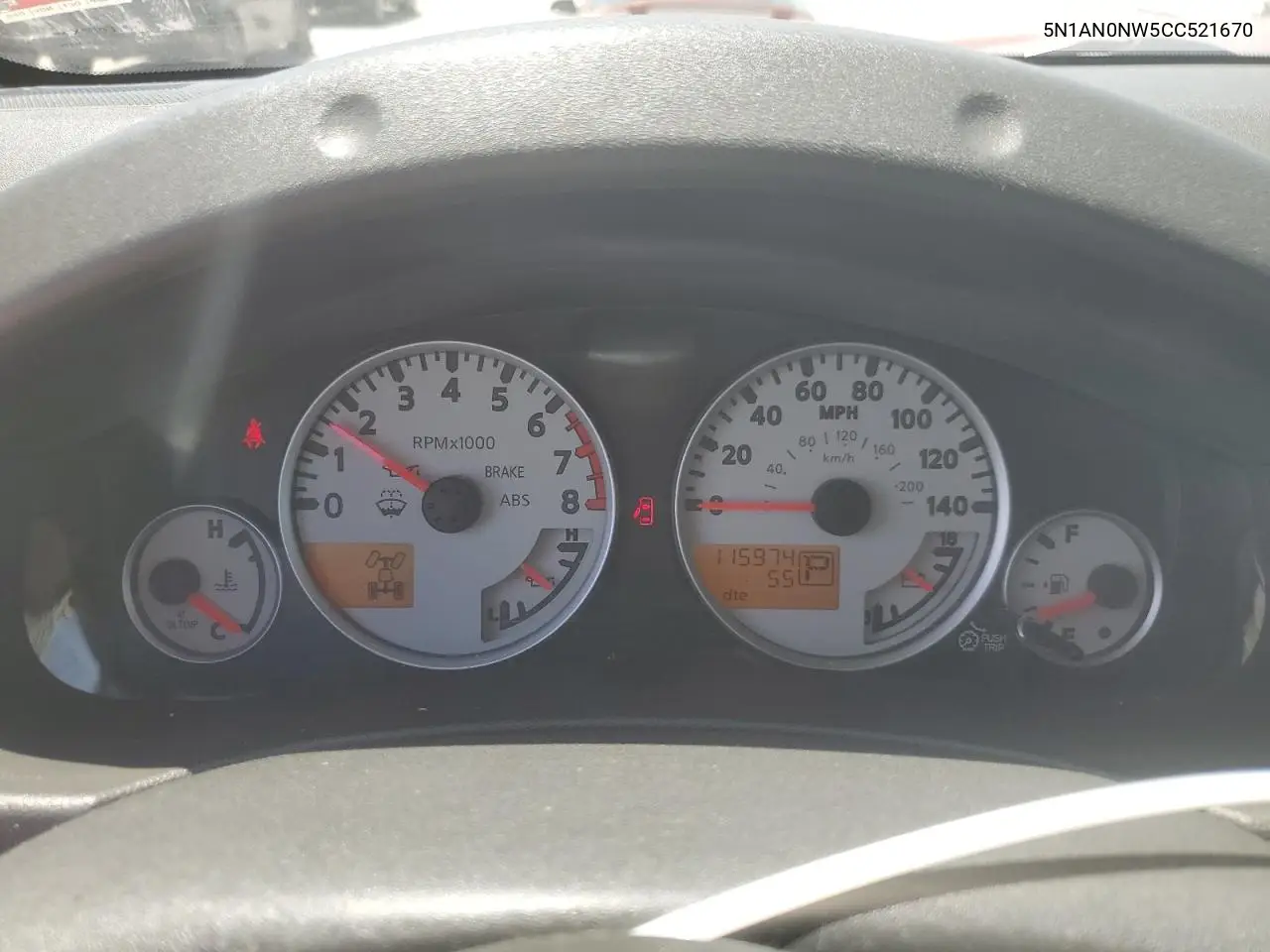 2012 Nissan Xterra Off Road VIN: 5N1AN0NW5CC521670 Lot: 62072835
