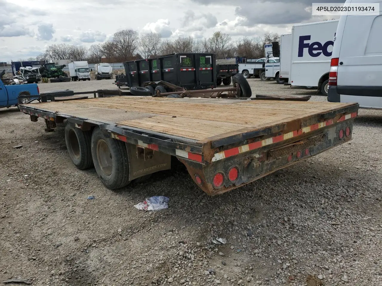 2013 Pj Equipment Trailer VIN: 4P5LD2023D1193474 Lot: 52382225