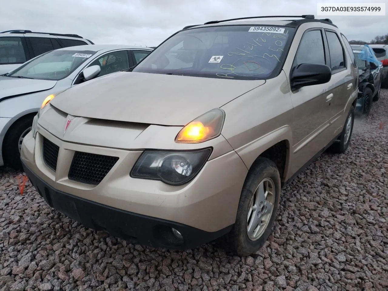 2003 Pontiac Aztek VIN: 3G7DA03E93S574999 Lot: 59435092
