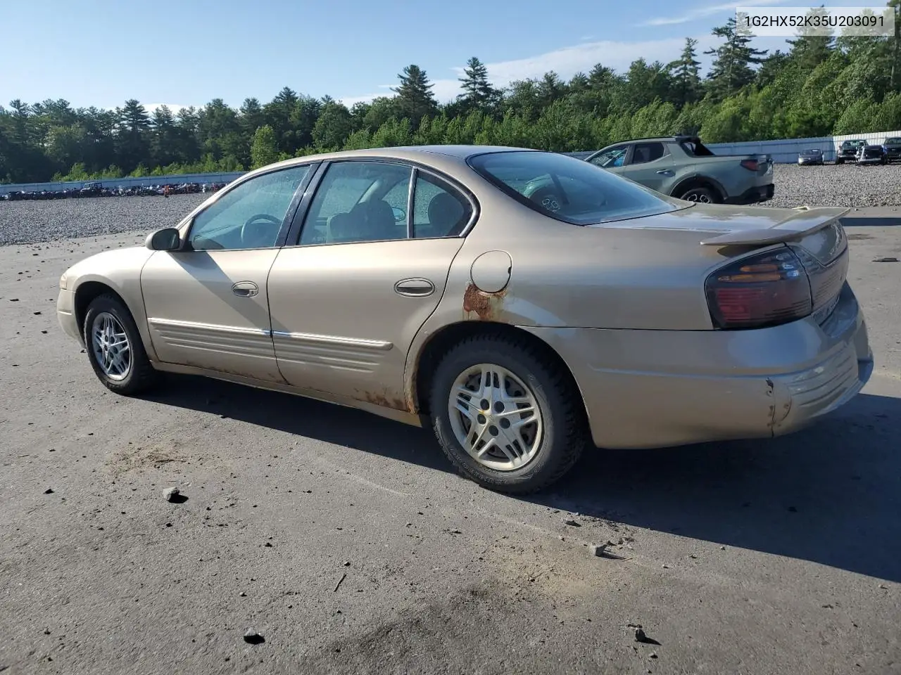 2005 Pontiac Bonneville Se VIN: 1G2HX52K35U203091 Lot: 60527405