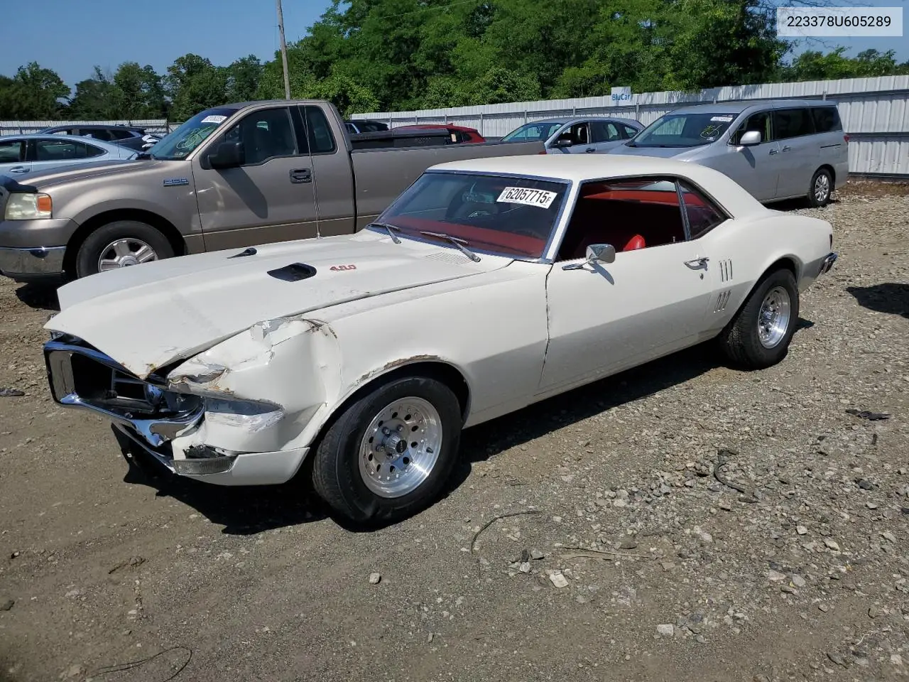 1968 Pontiac Firebird VIN: 223378U605289 Lot: 62057715