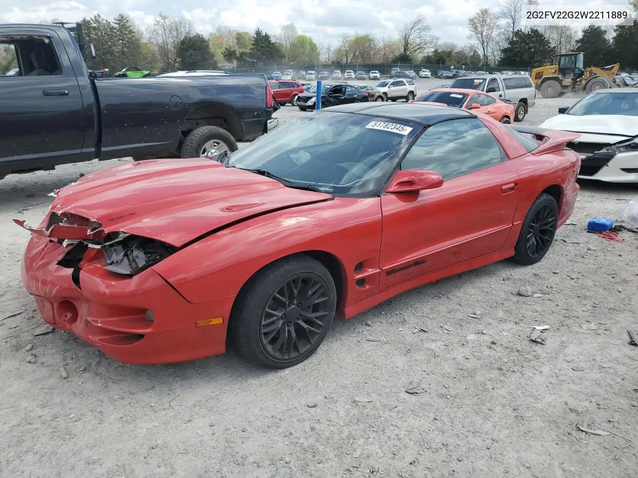 1998 Pontiac Firebird Formula VIN: 2G2FV22G2W2211889 Lot: 51782345