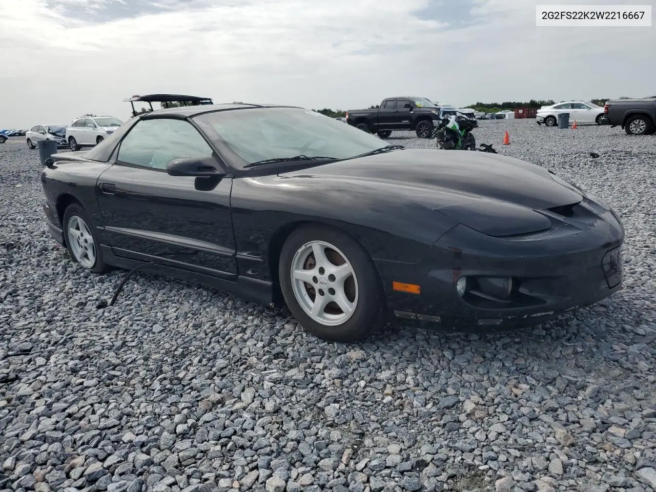 1998 Pontiac Firebird VIN: 2G2FS22K2W2216667 Lot: 63143015