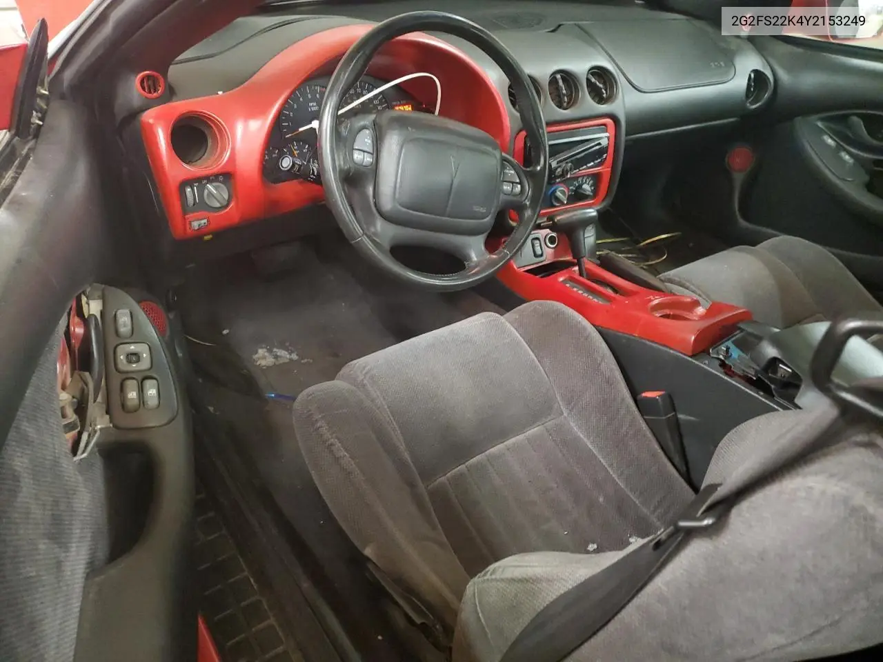 2000 Pontiac Firebird VIN: 2G2FS22K4Y2153249 Lot: 41930965