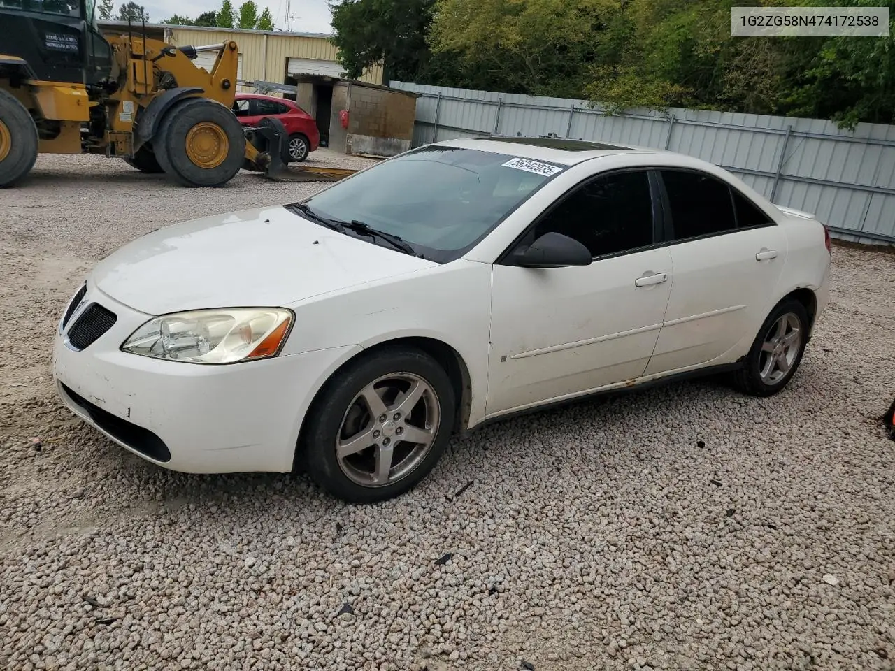 2007 Pontiac G6 Base VIN: 1G2ZG58N474172538 Lot: 56342035