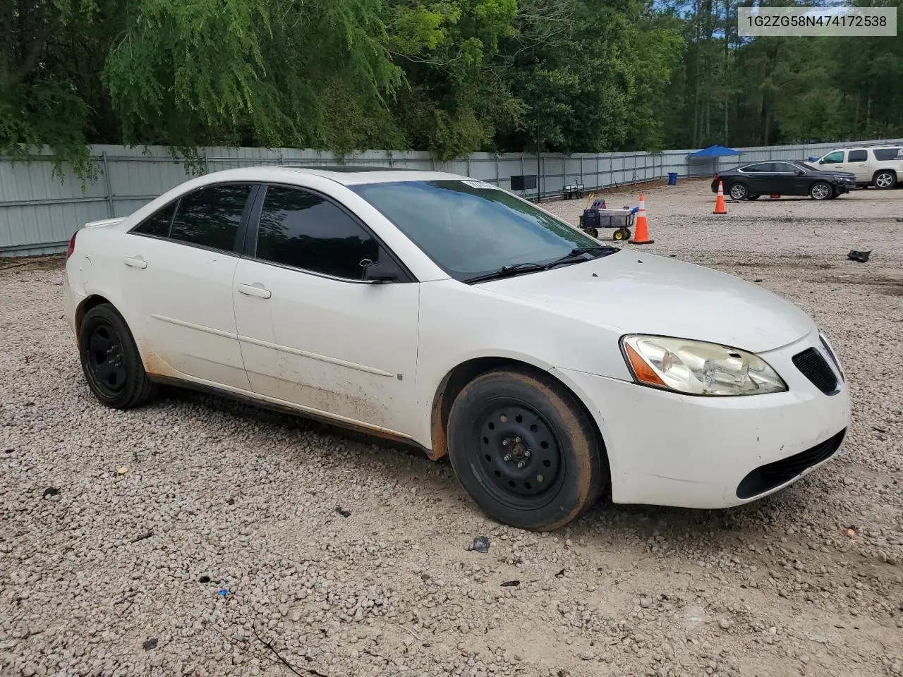 2007 Pontiac G6 Base VIN: 1G2ZG58N474172538 Lot: 56342035