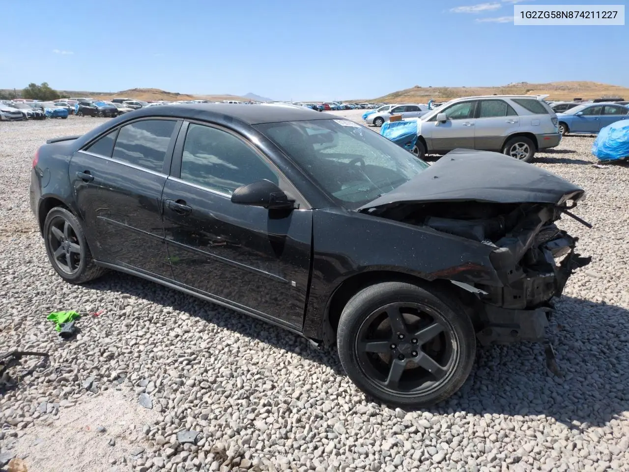 2007 Pontiac G6 Base VIN: 1G2ZG58N874211227 Lot: 61267995