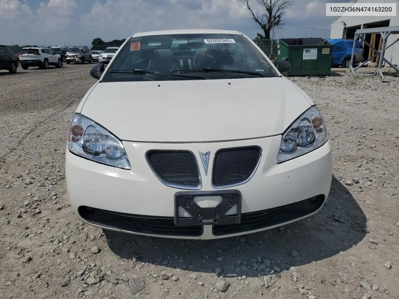 2007 Pontiac G6 Gt VIN: 1G2ZH36N474163200 Lot: 62452345