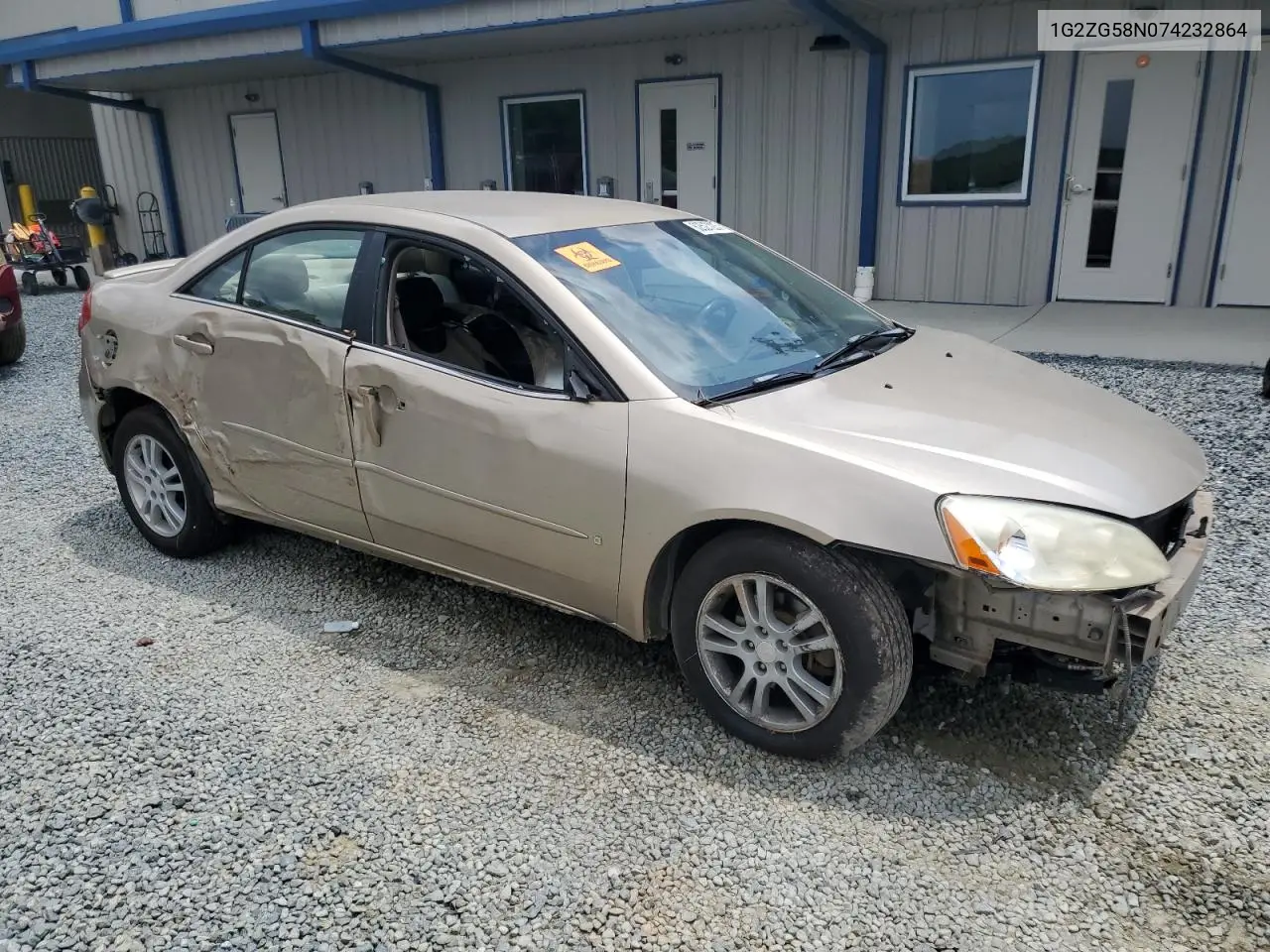 2007 Pontiac G6 Base VIN: 1G2ZG58N074232864 Lot: 62527225