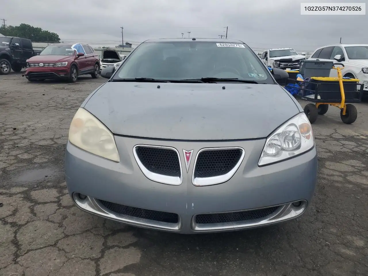 2007 Pontiac G6 Base VIN: 1G2ZG57N374270526 Lot: 62853275