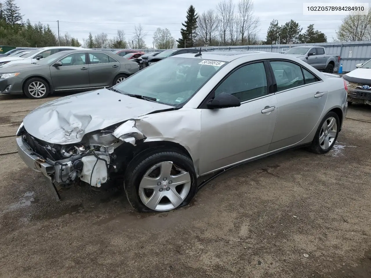 2008 Pontiac G6 Base VIN: 1G2ZG57B984284910 Lot: 56169515