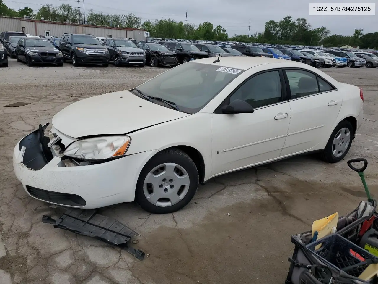 2008 Pontiac G6 Value Leader VIN: 1G2ZF57B784275125 Lot: 56873785