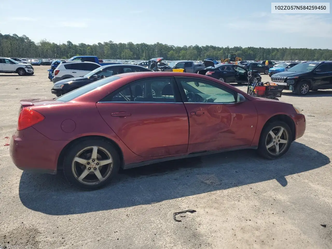 2008 Pontiac G6 Base VIN: 1G2ZG57N584259450 Lot: 62392385