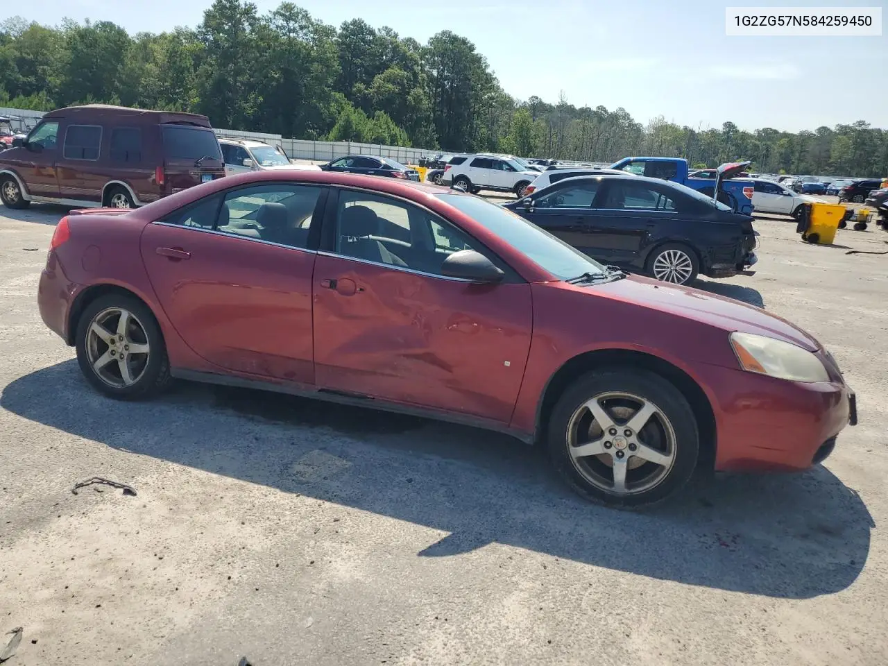 2008 Pontiac G6 Base VIN: 1G2ZG57N584259450 Lot: 62392385