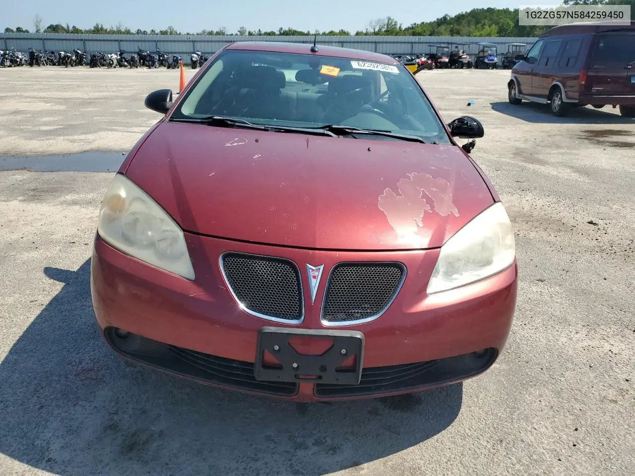 2008 Pontiac G6 Base VIN: 1G2ZG57N584259450 Lot: 62392385
