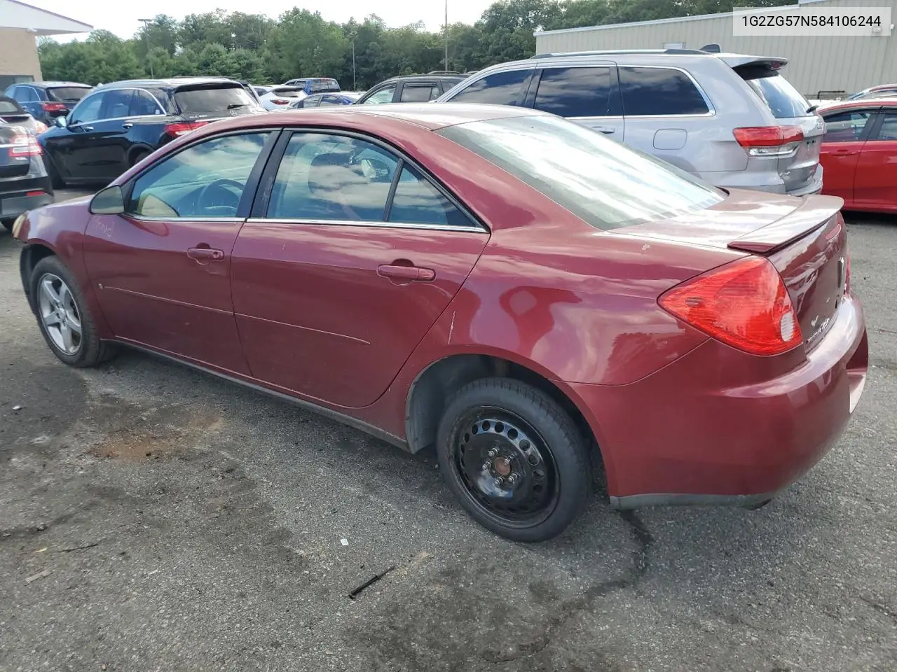 2008 Pontiac G6 Base VIN: 1G2ZG57N584106244 Lot: 62566655
