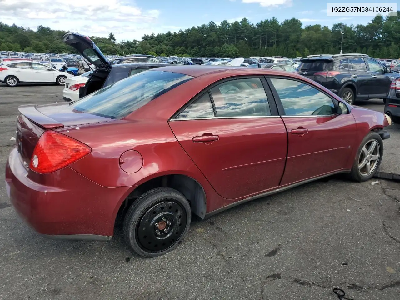 2008 Pontiac G6 Base VIN: 1G2ZG57N584106244 Lot: 62566655