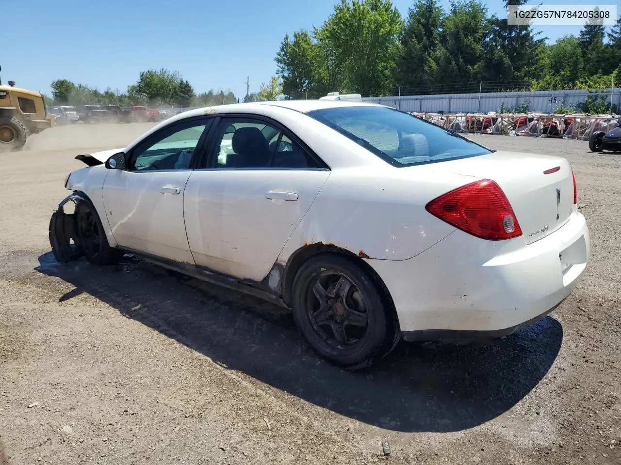 2008 Pontiac G6 Base VIN: 1G2ZG57N784205308 Lot: 65482105