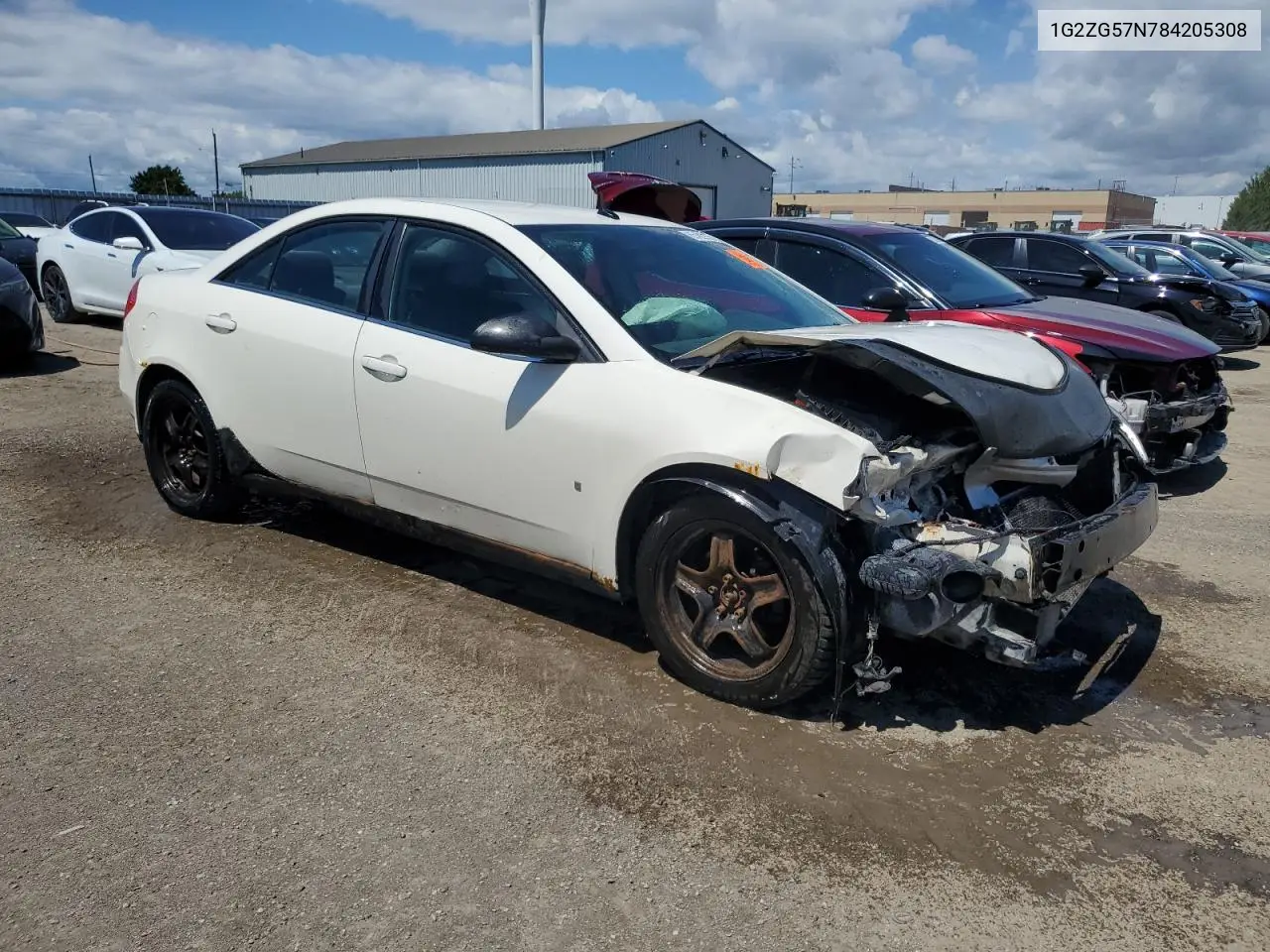 2008 Pontiac G6 Base VIN: 1G2ZG57N784205308 Lot: 65482105