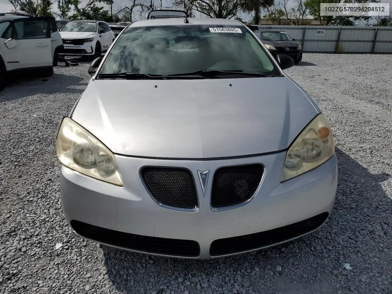 2009 Pontiac G6 VIN: 1G2ZG57B294204512 Lot: 51583805
