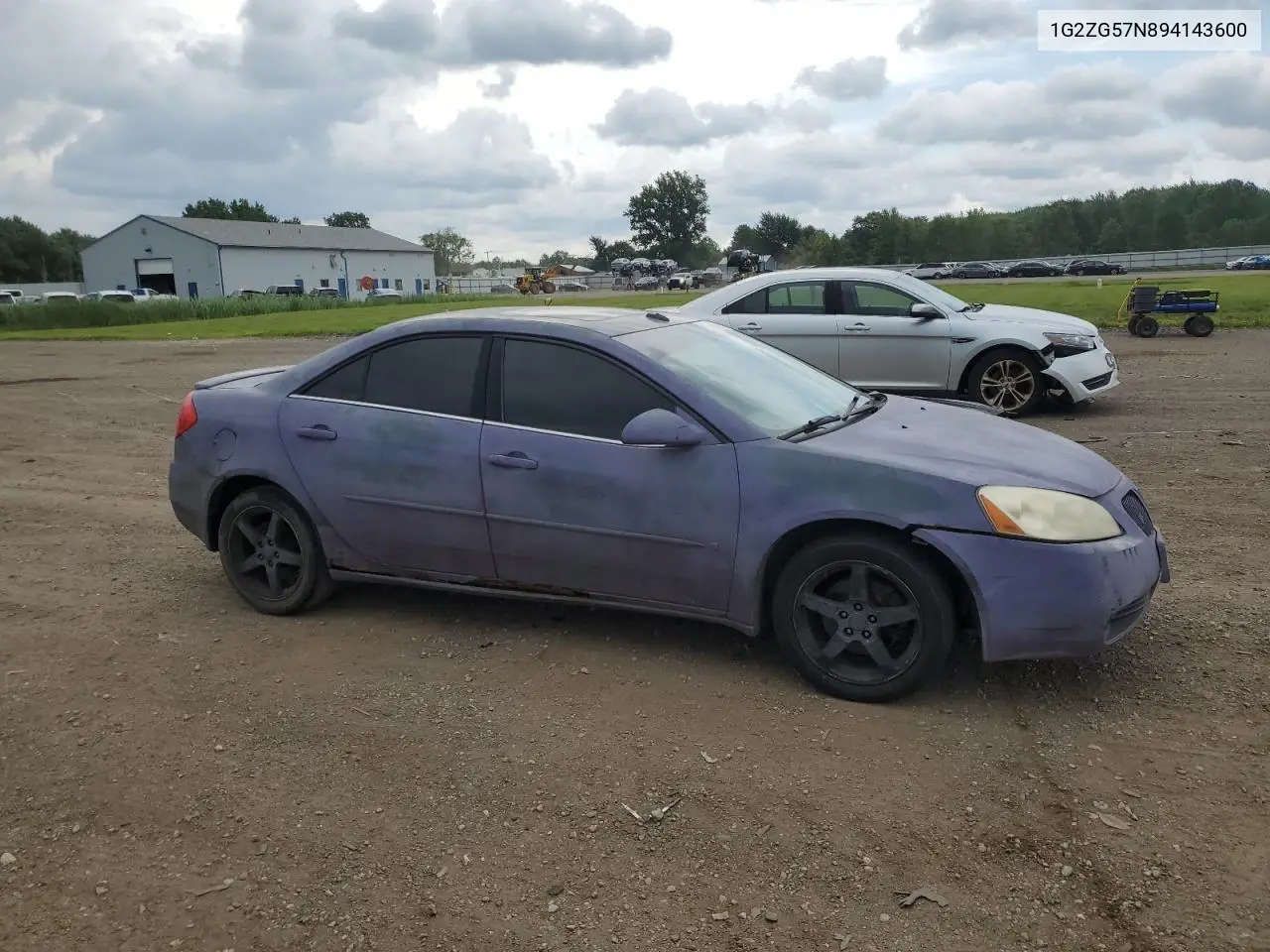 2009 Pontiac G6 VIN: 1G2ZG57N894143600 Lot: 62456245
