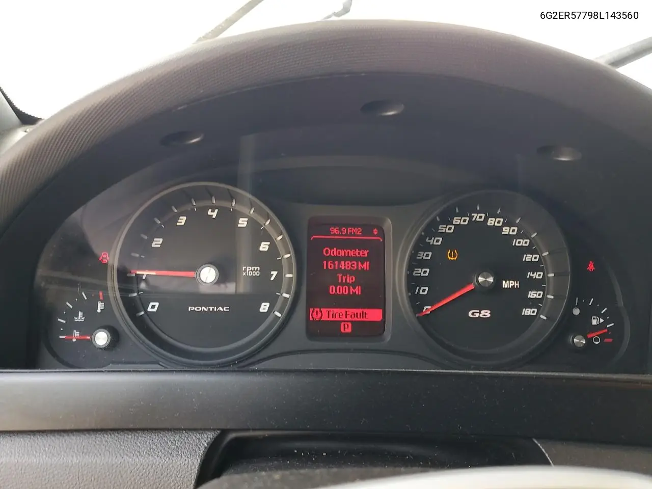 2008 Pontiac G8 VIN: 6G2ER57798L143560 Lot: 47386605