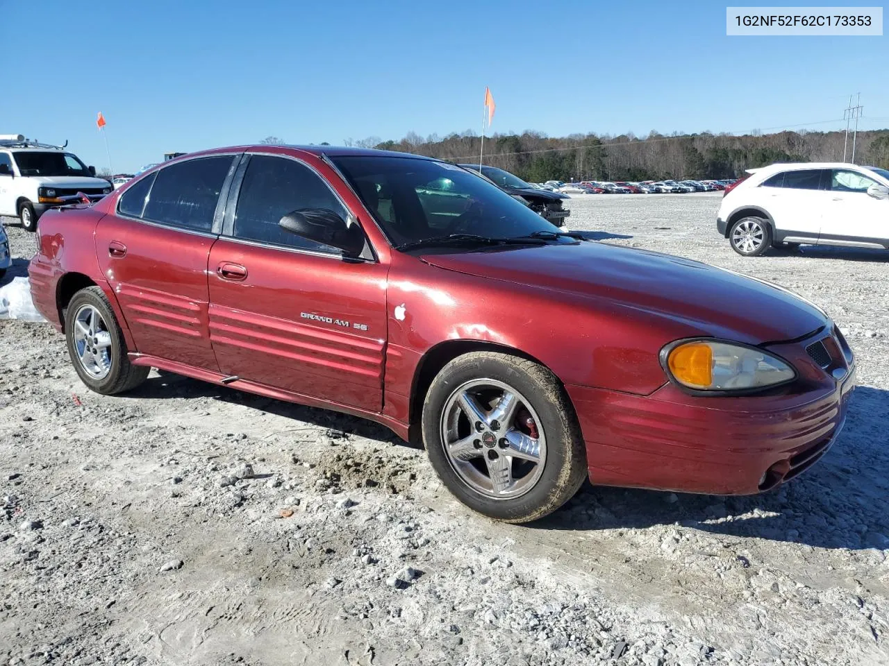 2002 Pontiac Grand Am Se1 VIN: 1G2NF52F62C173353 Lot: 84752684