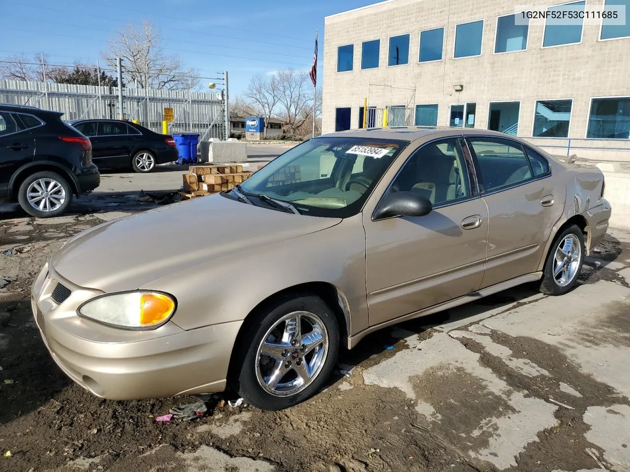 2003 Pontiac Grand Am Se1 VIN: 1G2NF52F53C111685 Lot: 85153984