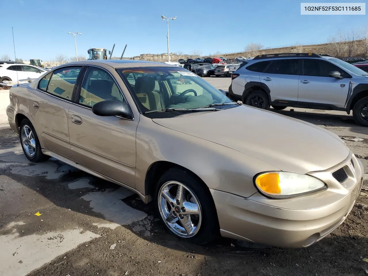 2003 Pontiac Grand Am Se1 VIN: 1G2NF52F53C111685 Lot: 85153984