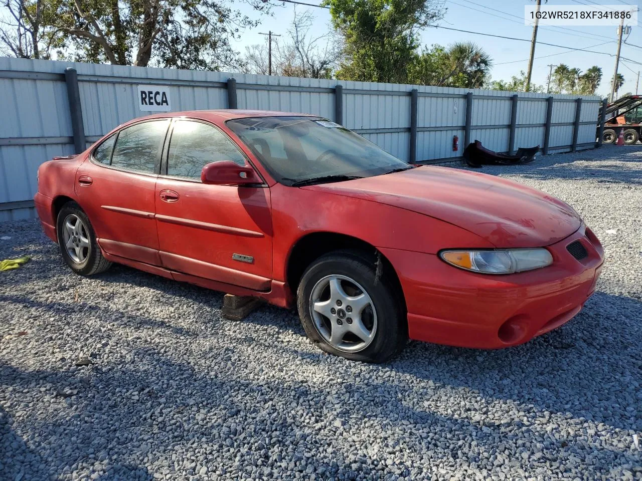 1999 Pontiac Grand Prix Gtp VIN: 1G2WR5218XF341886 Lot: 75288654