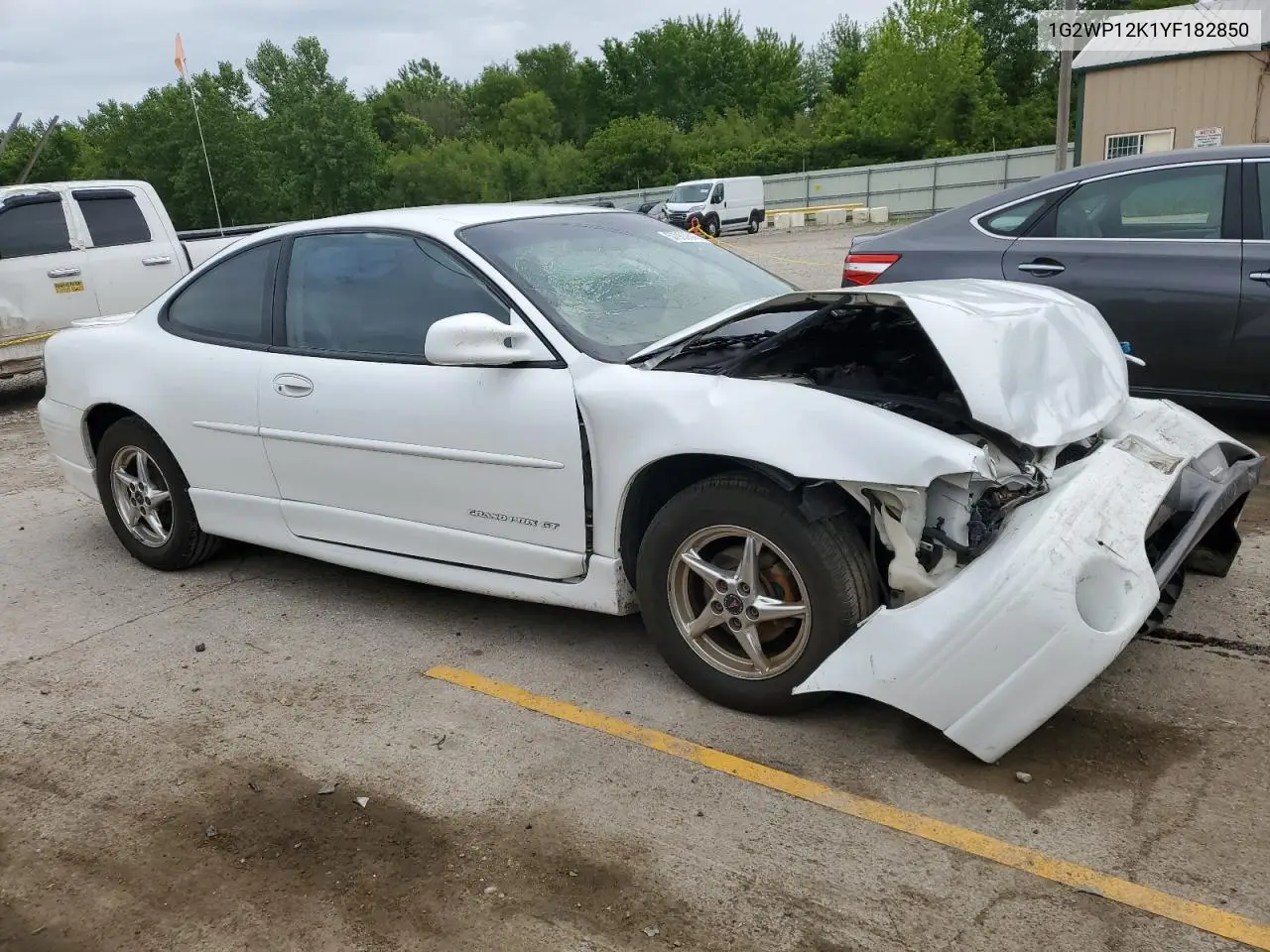 2000 Pontiac Grand Prix Gt VIN: 1G2WP12K1YF182850 Lot: 57900545