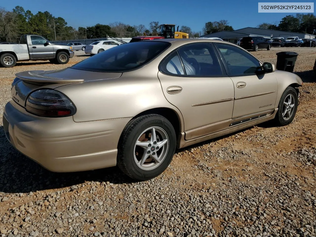 2000 Pontiac Grand Prix Gt VIN: 1G2WP52K2YF245123 Lot: 88970525