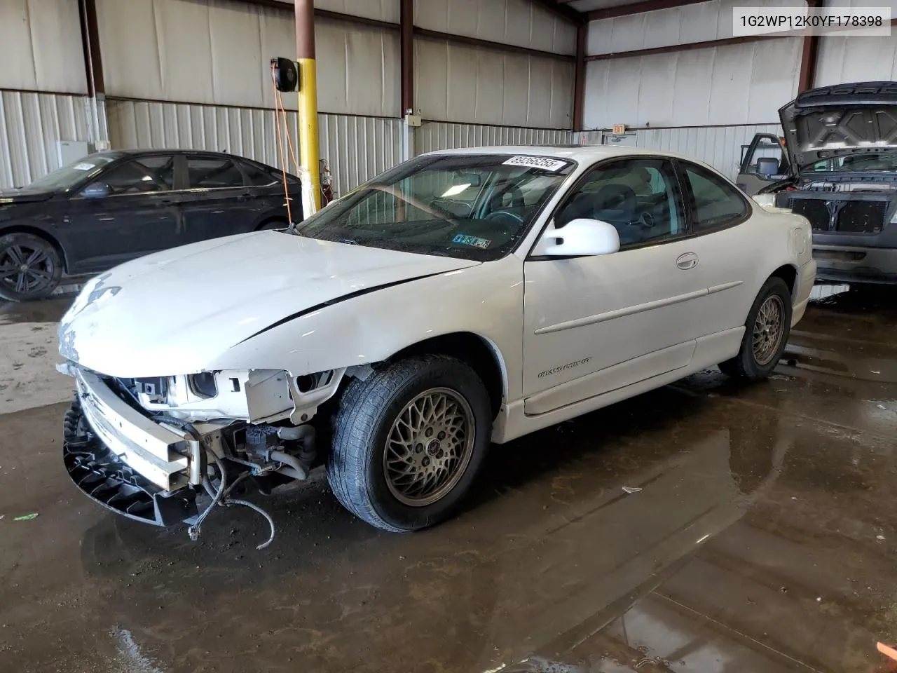 2000 Pontiac Grand Prix Gt VIN: 1G2WP12K0YF178398 Lot: 89266255